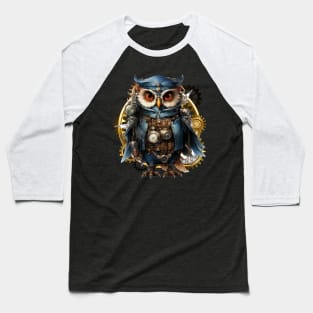Steampunk Owl Animals Baseball T-Shirt